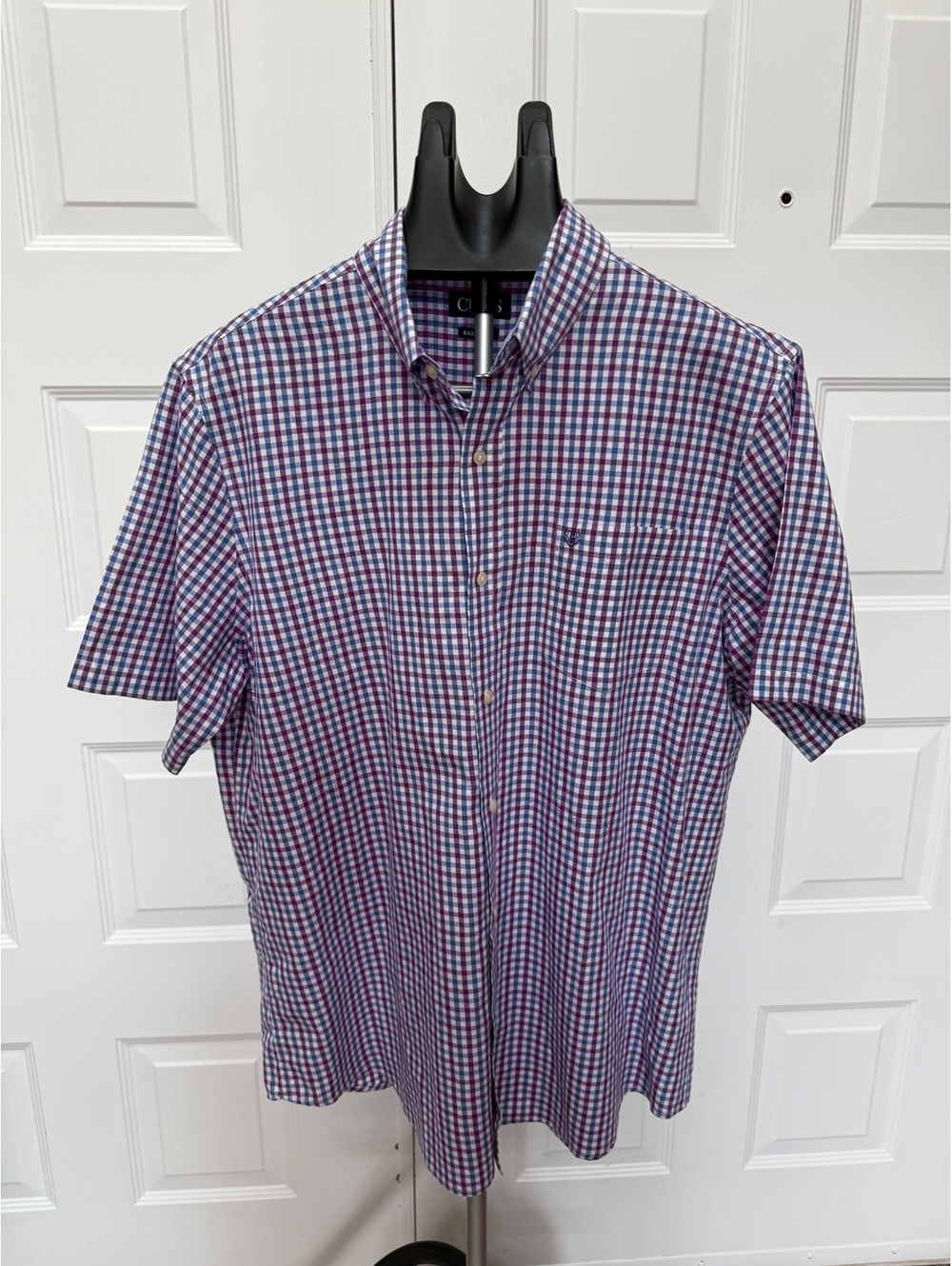 Chaps Men's XL Easy Care Short Sleeve Button-Up Shirt